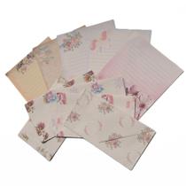 Kit Papéis de Carta Decorados Com 10 + Envelopes Estampados - Doce Ternura