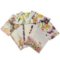 Kit Papéis De Carta Decorados Com 10 + Envelopes Estampados Flores - Doce Ternura