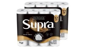 Kit Papel Higiênico Folha Tripla Bracell Supra 24 Rolos 20m Kit Papel Higiênico Folha Tripla Bracell Supra 24 Rolos 20m