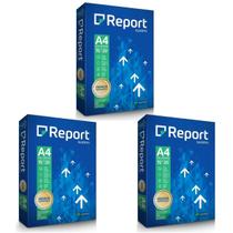 Kit papel report premium multiuso suzano com 3 resma