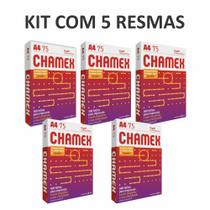 Kit Papel Sulfite A4 500 Folhas 05 Unidades Chamex Kit Papel Sulfite A4 500 Folhas 05 Unidades Chamex