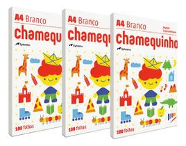 Kit Papel Sulfite Chamequinho A4 75g Branco com 3 Pacotes
