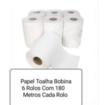 KIT Papel Toalha Bobina Com 6 Rolos De 200 Metros Cada