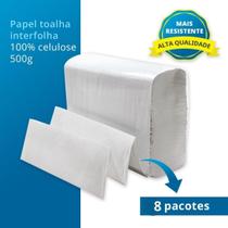 Kit Papel Toalha Interfolha 100% Celulose 8Pct