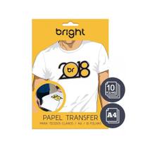 Kit Papel Transfer A4 Tecidos Claros Bright Branco 10 Folhas Camisetas Algodão Kit Papel Transfer A4 Tecidos Claros Bright Branco 10 Folhas Camisetas Algodão
