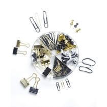 Kit Papelaria Binder, Clips, Elástico, Percevejo Bee Unique