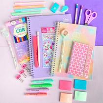 Kit Papelaria Combo Master Tons Pasteis Super Kit Papelaria Combo Master Tons Pasteis Super