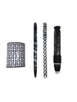 Kit papelaria escolar office Preto e Branco Molin