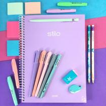 Kit Papelaria Estudos 2.0 Tons Pateis Neon Caderno Canetas Kit Papelaria Estudos 2.0 Tons Pateis Neon Caderno Canetas