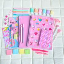 Kit Papelaria Estudos Candy Pasteis Canetas Bloquinhos Marca Texto Kit Papelaria Estudos Candy Pasteis Canetas Bloquinhos Marca Texto