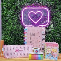 Kit Papelaria Fofa Caderno de Disco A5