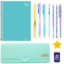 Kit Papelaria Fofa Fundo Do Mar Kawaii Caderno Borracha