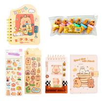 Kit Papelaria Fofa Kawaii Cores e Estampas Diversas Animais - Uniso