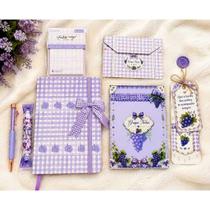 Kit Papelaria Frutinhas 14 Itens Caderno Caneta Envelope Papel de Carta Presente Fofo Frutinhas:Uva Kit Papelaria Frutinhas 14 Itens Caderno Caneta Envelope Papel de Carta Presente Fofo Frutinhas:Uva