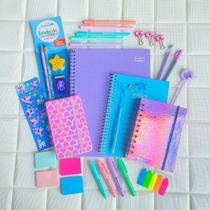 Kit Papelaria Juvenil Fashion Escolar Menina Pasteis