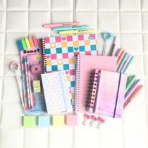 Kit Papelaria Juvenil Fashion Escolar Menina Pasteis Kit Papelaria Juvenil Fashion Escolar Menina Pasteis