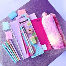 Kit Papelaria Kawai Estojo Fofo Tons Pasteis Kit Papelaria Kawai Estojo Fofo Tons Pasteis