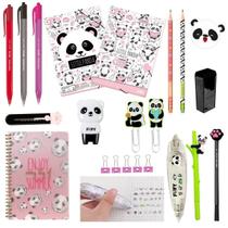 Kit Papelaria Panda Lovers Presente Kawai Fofo