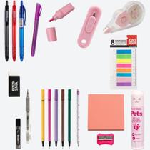 Kit Papelaria Pedagógica 20 Peças Material Docente Correção Provas Marca Texto Canetas Fineliner Notas - Kit Papelaria Pedagógica 20 Peças Material Docente Correção Provas Marca Texto Canetas Fineliner Notas -