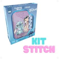 Kit Papelaria Stitch Caderno Médio e Estojo com Elástico DAC