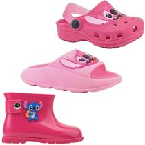 Kit Papete Macia Slide Leve E Bota Galocha Feminina 3 Pares Infantil Garota
