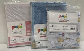 Kit Papi Malha Luxo Bebe Menino Manta Toalha Travesseiro 35
