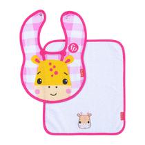 Kit papinha 2 peças babador com toalhinha girafinha