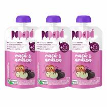 Kit Papinha Infantil Orgânica Maçã e Ameixa Papapá - 3 Unidades 100g
