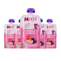 Kit Papinha Infantil Orgânica Maçã e Ameixa Papapá Sem Açúcar - 5 Unidades 100g