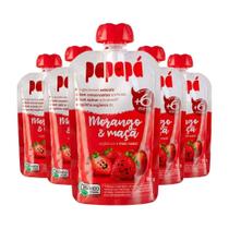 Kit Papinha Infantil Orgânica Morango e Maçã Papapá Sem Açúcar - 5 Unidades 100g Kit Papinha Infantil Orgânica Morango e Maçã Papapá Sem Açúcar - 5 Unidades 100g
