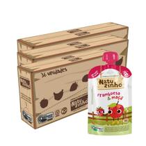 Kit Papinha Organica Natuzinho Framboesa Maça Bebe 36 unid