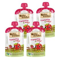 Kit Papinha Organica Natuzinho Framboesa Maça Bebe 4 unid
