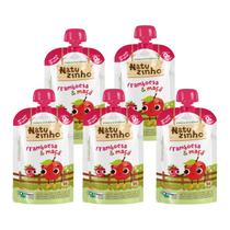 Kit Papinha Organica Natuzinho Framboesa Maça Bebe 5 unid