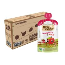 Kit Papinha Organica Natuzinho Framboesa Maça Bebe 8 unid