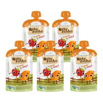 Kit Papinha Organica Natuzinho Manga Maça Bebe 5 unidades