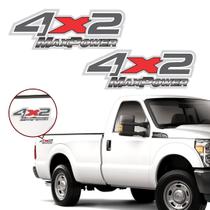 Kit Par Adesivo Emblema Lateral Ford F250 4x2 Max Power