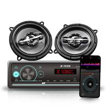 Kit Par Alto Falante 140W 4R Cinza 5 Polegadas Quadriaxial Leson + Rádio Automotivo MP3 Bluetooth USB Controle Por APP Kit Par Alto Falante 140W 4R Cinza 5 Polegadas Quadriaxial Leson + Rádio Automotivo MP3 Bluetooth USB Controle Por APP