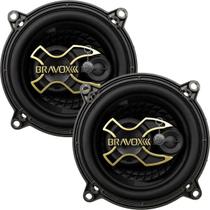Kit Par Alto Falante 5 Polegadas Bravox B3X50G Gold 100W RMS 200W Triaxial Original Som Automotivo Premium Portas e Painel