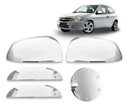 Kit Par Aplique Maçaneta Par Aplique Retrovisor Aplique Tampa De Combustível Celta 2007 2008 2009 2010 2011 2012 2013 2014 2 Portas