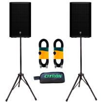 kit Par Caixa de Som de Electro Voice Ativa ZLX-15P-G2 1000w 15 Polegadas + Cabo e Suporte