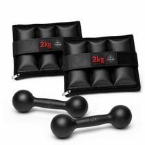 Kit par caneleiras reguláveis 2kg cada par halteres bola 2kg cada musculação fitness treino funcional academia em casa completo Kit par caneleiras reguláveis 2kg cada par halteres bola 2kg cada musculação fitness treino funcional academia em casa completo