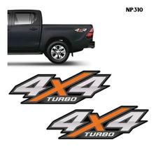 Kit Par De Adesivos 4x4 Turbo Toyota Hilux 2016 Mod Original