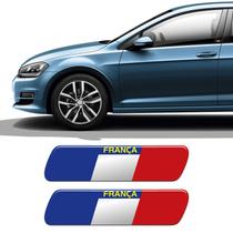 Kit Par De Adesivos Emblema Coluna França Resinado Kit Par De Adesivos Emblema Coluna França Resinado