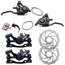 Kit Par De Alavanca Tipo Shimano Marchas 3x7 21v Rapid Fire + Par Freio A Disco Mecânico Para Bike B Kit Par De Alavanca Tipo Shimano Marchas 3x7 21v Rapid Fire + Par Freio A Disco Mecânico Para Bike B