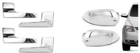 Kit Par De Aplique Cromado Retrovisores + 4 Aplique Cromado Maçanetas Internas - Fox 03/09