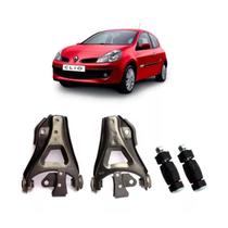 Kit Par de Bandejas e 2 Bieletas Dianteira Renault Clio 2000 a 2010 Kit Par de Bandejas e 2 Bieletas Dianteira Renault Clio 2000 a 2010