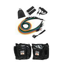 Kit Par de Caneleira Tornozeleira De Peso 10kg Profissional + Extensor Elástico 11 Peças Multifuncional Crossbend 1Fit - 1 Fit