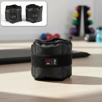 Kit Par de Caneleira Tornozeleira de Peso 2 kg WON Preto Fitness Academia Musculação Treino em Casa Parque