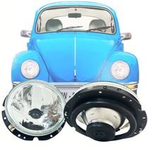 Kit Par de Farol Dianteiro Kombi Fusca Lente Lisa 1976 1980 1983 1987 1991 1995 1998 Vidro Kit Par de Farol Dianteiro Kombi Fusca Lente Lisa 1976 1980 1983 1987 1991 1995 1998 Vidro