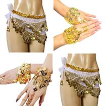Kit Par De Pulseiras E Cinto De Moedas Lenço De Quadrilkit32 Kit Par De Pulseiras E Cinto De Moedas Lenço De Quadrilkit32